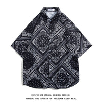 Men's Retro Hong Kong Style Short Sleeve Printed Shirt