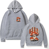 Printed Mushroom Top Men's And Women's Casual Loose-fitting Hoodie Sweater