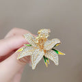 Elegant And Refined Full-diamond Lily Broochcollar Pin