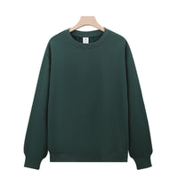 Heavy Chinese Cotton Round Neck Sweater Solid Color Korean Style Loose Casual Long Sleeves