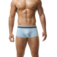 Gradient Stripes Belt Low Waist Cotton Thin Boxer Briefs