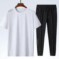 Men's Ice Silk T-shirt Sports Suit