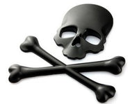 Car Personality Metal Skull Logo Wansan Harley Skull Sticker Car