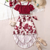 Girls Retro Printing Fashion Unique Two-piece Set
