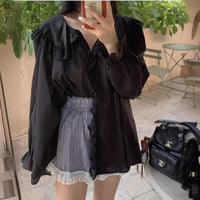 Autumn New Design Sense Sweet Holiday Lace Embellished Loose Sun Protection Shirt