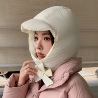 Unisex Warm Down Knit Beanie That Keeps Your Ears And Neck Cozy In Winter