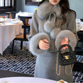 New Fur Collar Socialite Temperament Double-sided Woolen Suit