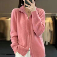 Leisure Lazy Double Zipper Sweater Loose Knitted