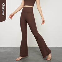 Nude Feel Wide Leg Skinny Yoga Pants High Waist Non-embarrassing Line Sports Trousers