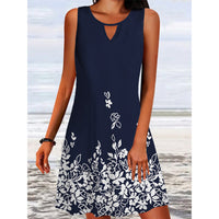Womens Loose-Fit Printed Long-Sleeve Designer Floral Dress