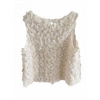Sleeveless French 3D Rose Tank Top