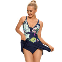 Sling Print Conservative Ladies One Piece Swimsuit