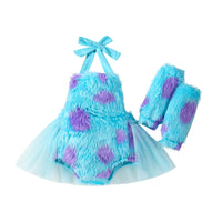 Children's Cute Fur Crawling Suit Jumpsuit