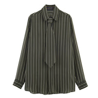 Lady Striped Tie Shirt