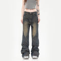 Vintage Crumpled Slim Fit Skinny Jeans For Women