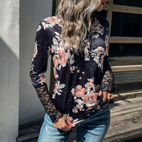 Fashionable Womens Loose-fit Pullover With A Round Neck Long Sleeves And A Print