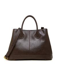 Simple High-Capacity Top-Grain Leather ToteCrossbody Bag For Women