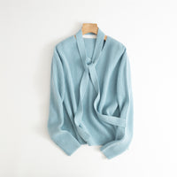Halter Ribbon Raccoon Velvet V-neck Sweater