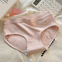 Women's Cotton Breathable Underwear Girly Simplicity Japanese Mid-waist Student Seamless Briefs