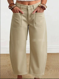Women's Casual Solid-Color Fashionable Cotton Pants