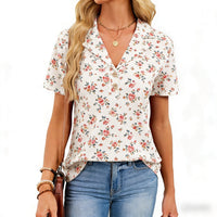 European And American Womens Summer Fashion Polka-Dot T-Shirt Printed Top