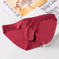 Ice Silk Seamless Panties Men's Briefs Bulge Gun Egg