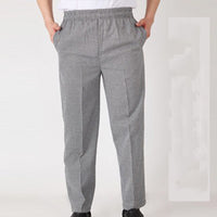Kitchen Striped Chef's Pants And Dining Room Elastic Pants