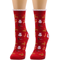 New European And American Socks Christmas Socks Women's Autumn And Winter Plush Socks Christmas Socks Women's Socks Mid Calf Socks Cross Border Christmas Socks
