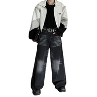 Spring And Autumn Washed Jeans Men's Loose Wide-leg Pants