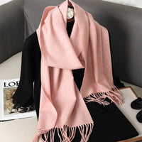 Solid Color Maillard Scarf Cashmere-like Women Warm Shawl