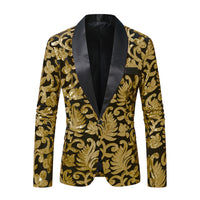 Men's Loose And Versatile Velvet Sequin Suit Jacket