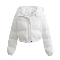 Autumn New Fashion Casual Simple All-matching Hooded Short Cotton Jacket