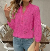 Buttoned Autumn-Season Colorful Casual Womens Shirt