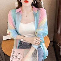 New Slim-fit Womens Sun-protective Chiffon Blouse Fashionable
