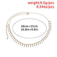 Women's Ethnic Feng Rhinestone Tassel Single Layer Body Chain