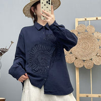 Women's Long-Sleeve New Arrival Embroidered Chic Embroidered Shirt Top