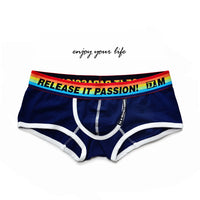 Men's Low Waist Solid Color Rainbow Underwear Boxers