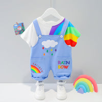 Children Suspender Shorts Fashion Short Sleeve T-shirt Two-piece Set