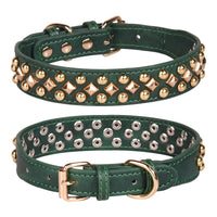 Rivet Leather Collar Golden Rivet Decoration Pet Dog Collar , Apply To Small Medium Large Dogs ,Retro Style Collar
