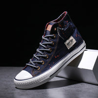 Men's Denim Canvas Shoes Trendy High-top Shoes