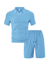 Men's Breathable Figured Cloth Crew Neck Casual Sports Suit