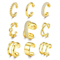 Electroplated Zircon Ear Cuff Set For Women