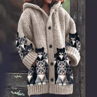 Halloween Animal 3D Printing Casual Design Sense Hooded Sweater Cloak Coat