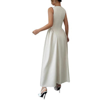 New Womens Split Contrasting Color Strap Dress