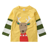 Boys And Girls Striped Sleeves Stitching Round Neck Sweater