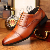 Plus Size Men's Business Formal British Pointed Leather Shoes