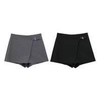 French-style Asymmetrical High-waisted Casual Shorts