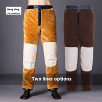 Thick Waist Support Leather Men's Casual Pants