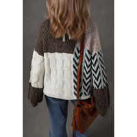 Women's Round Neck European And American Leisure-style Multi-color Printed Sweater