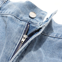 Washed Denim Loose Shorts Men's Fashion Design Sense